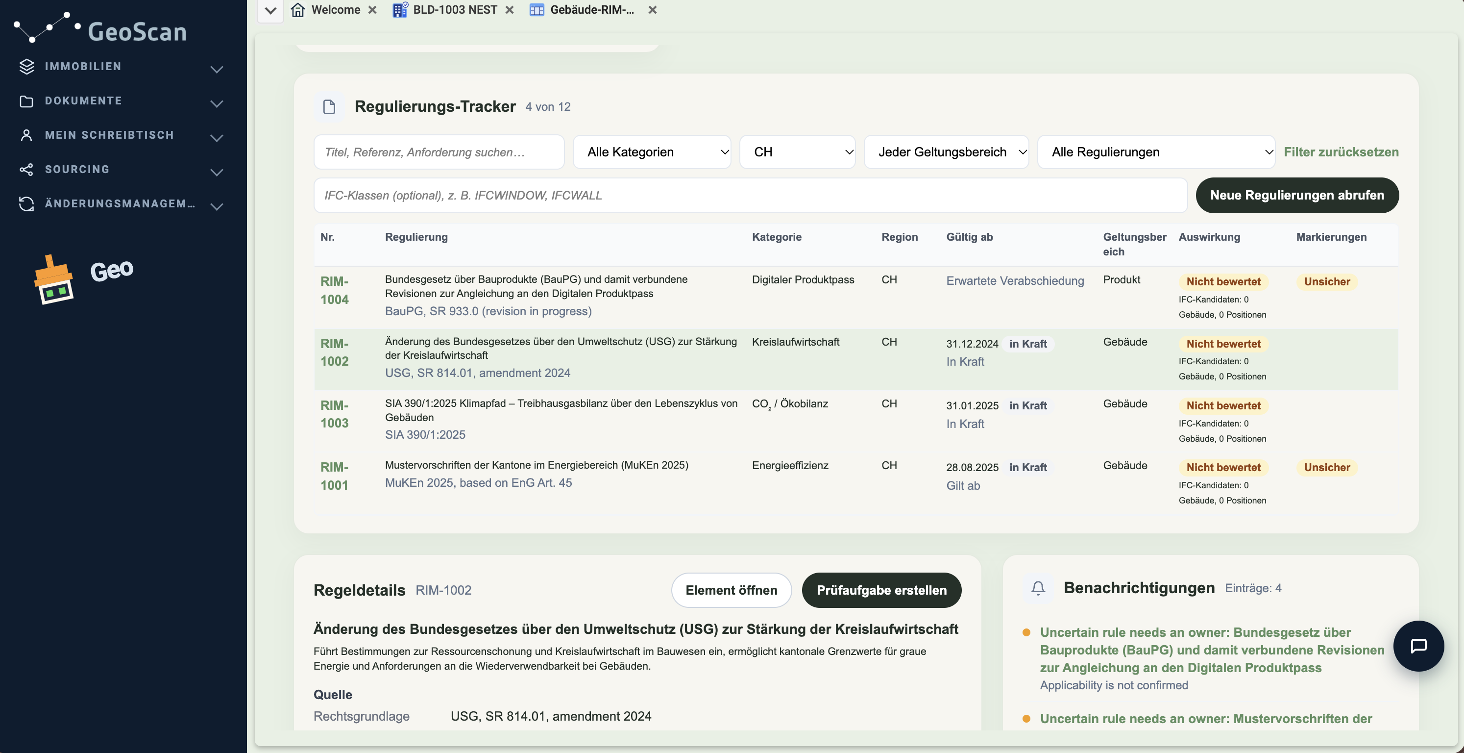 Originalansicht · RIM-Regulierungs-Tracker